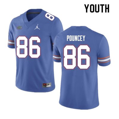 Youth Florida Gators #86 Jordan Pouncey NCAA Nike Blue Authentic Stitched College Football Jersey FXW6062QX